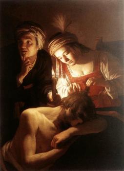 Gerrit Van Honthorst : Samson And Delilah